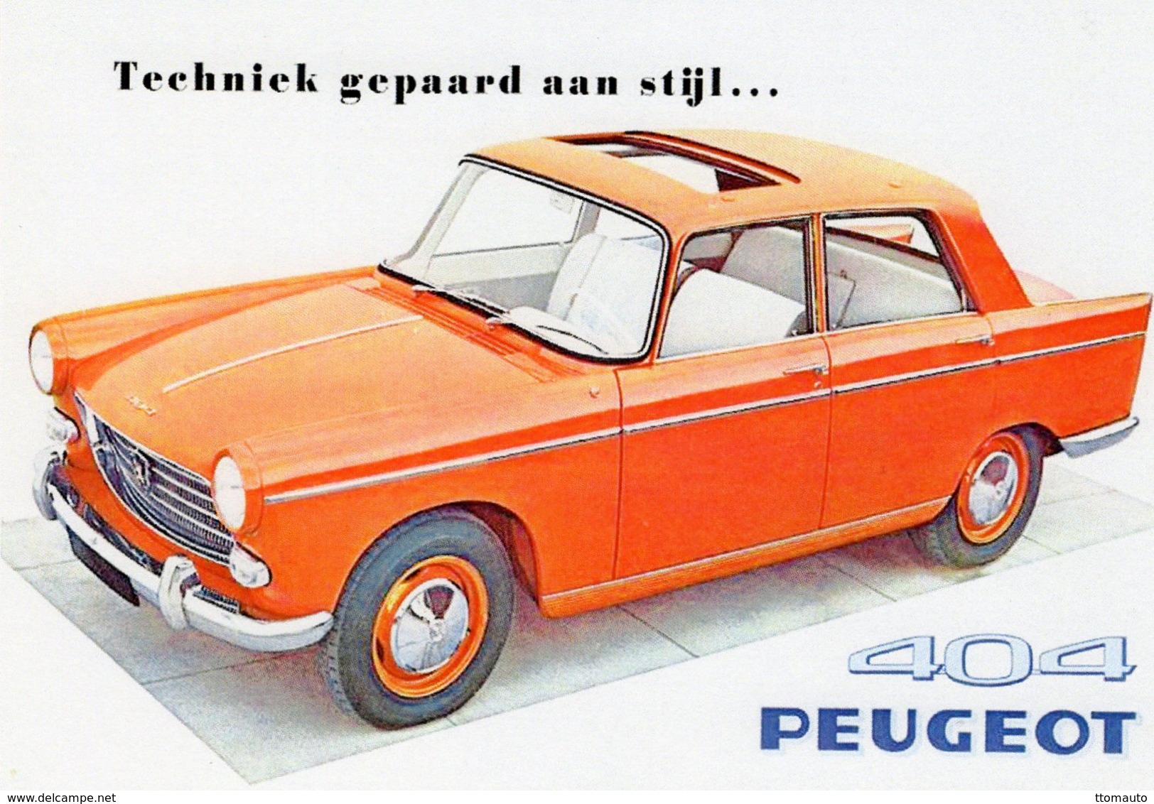 Peugeot 404 Berline  -  1959  -  Publicité  -  Carte Postale Reproduction (CPR) - Voitures De Tourisme