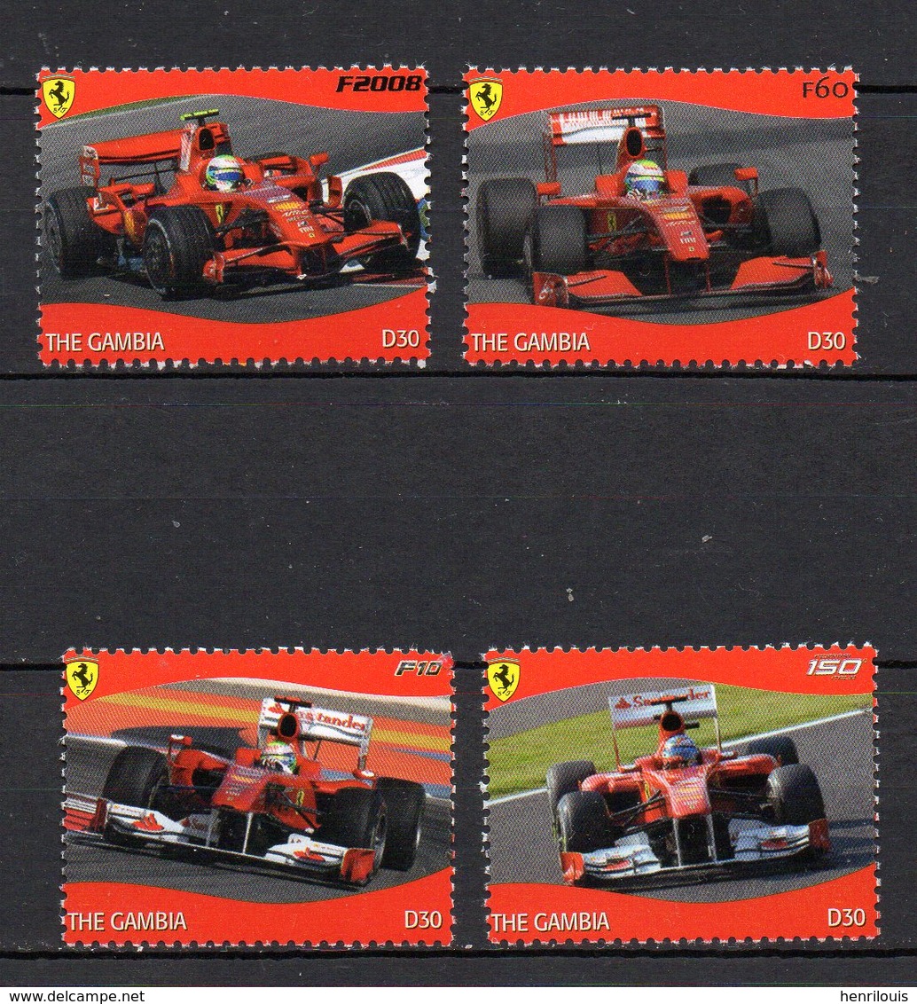 GAMBIE  Timbres Neufs ** De 2012  ( Ref 17 A )  Sport Automobile -  Ferrari - Voir Descriptif - Gambie (1965-...)