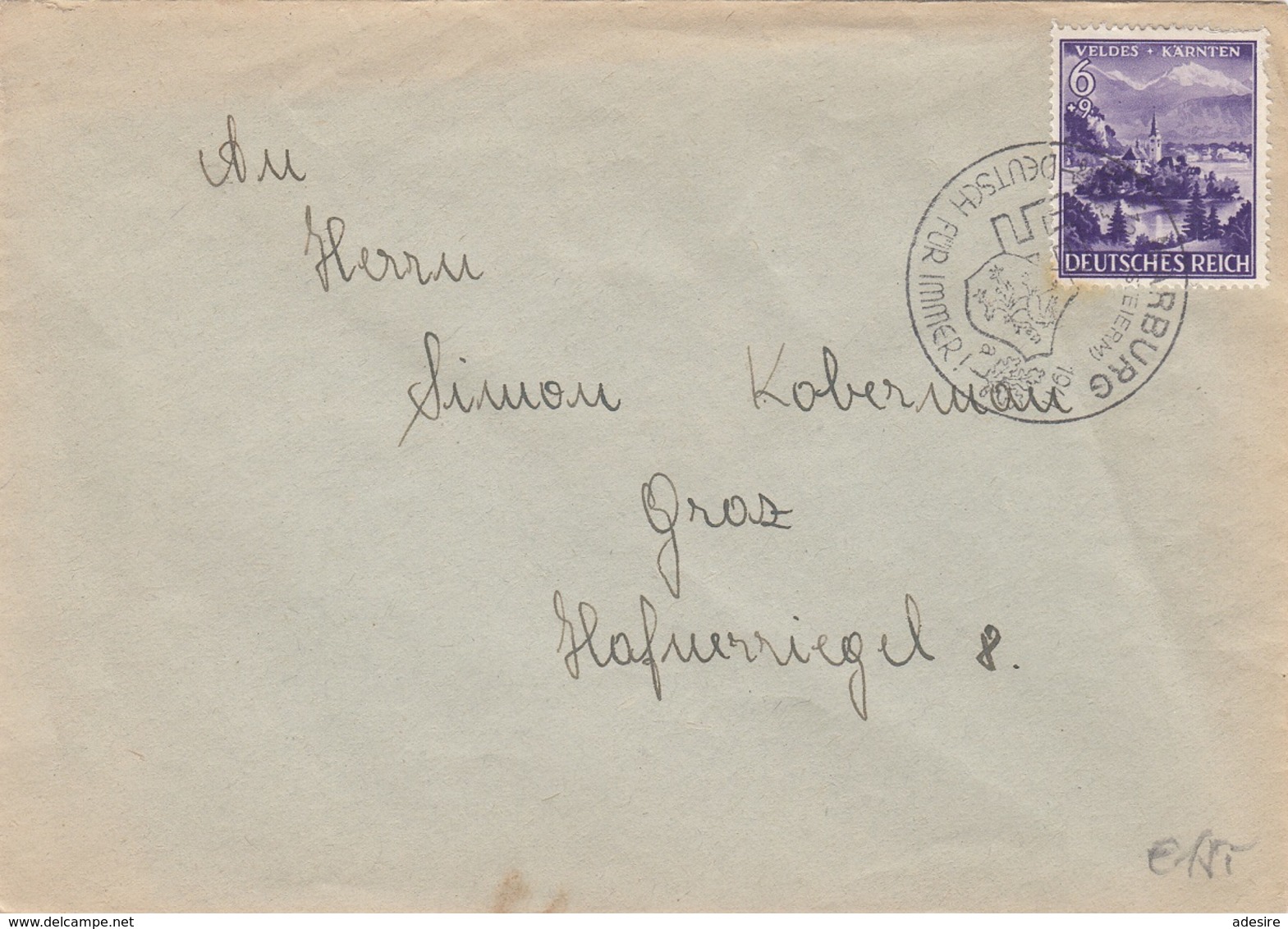 DEUTSCHES REICH 1941 - 6+9 Pfg (Veldes+Kärnten) Auf Brief, Gel.v.Marburg > Graz - Briefe U. Dokumente