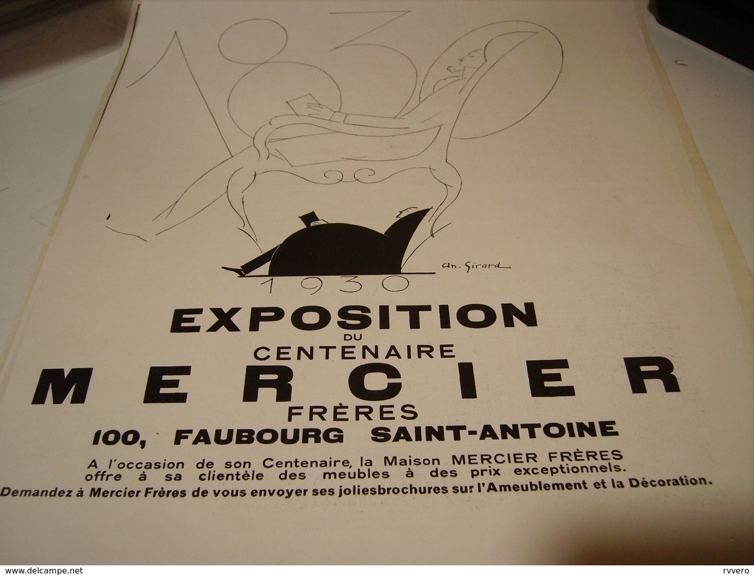 ANCIENNE PUBLICITE EXPO DU CENTENAIRE MERCIER 1930 - Autres & Non Classés