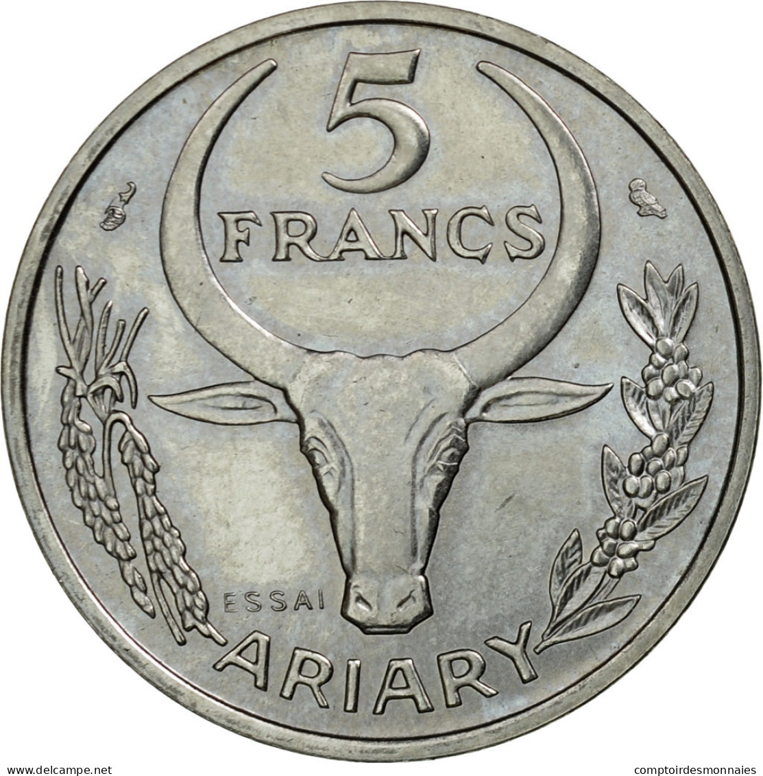 Monnaie, Madagascar, 5 Francs, 1966, Paris, ESSAI, FDC, Stainless Steel, KM:E8 - Madagaskar