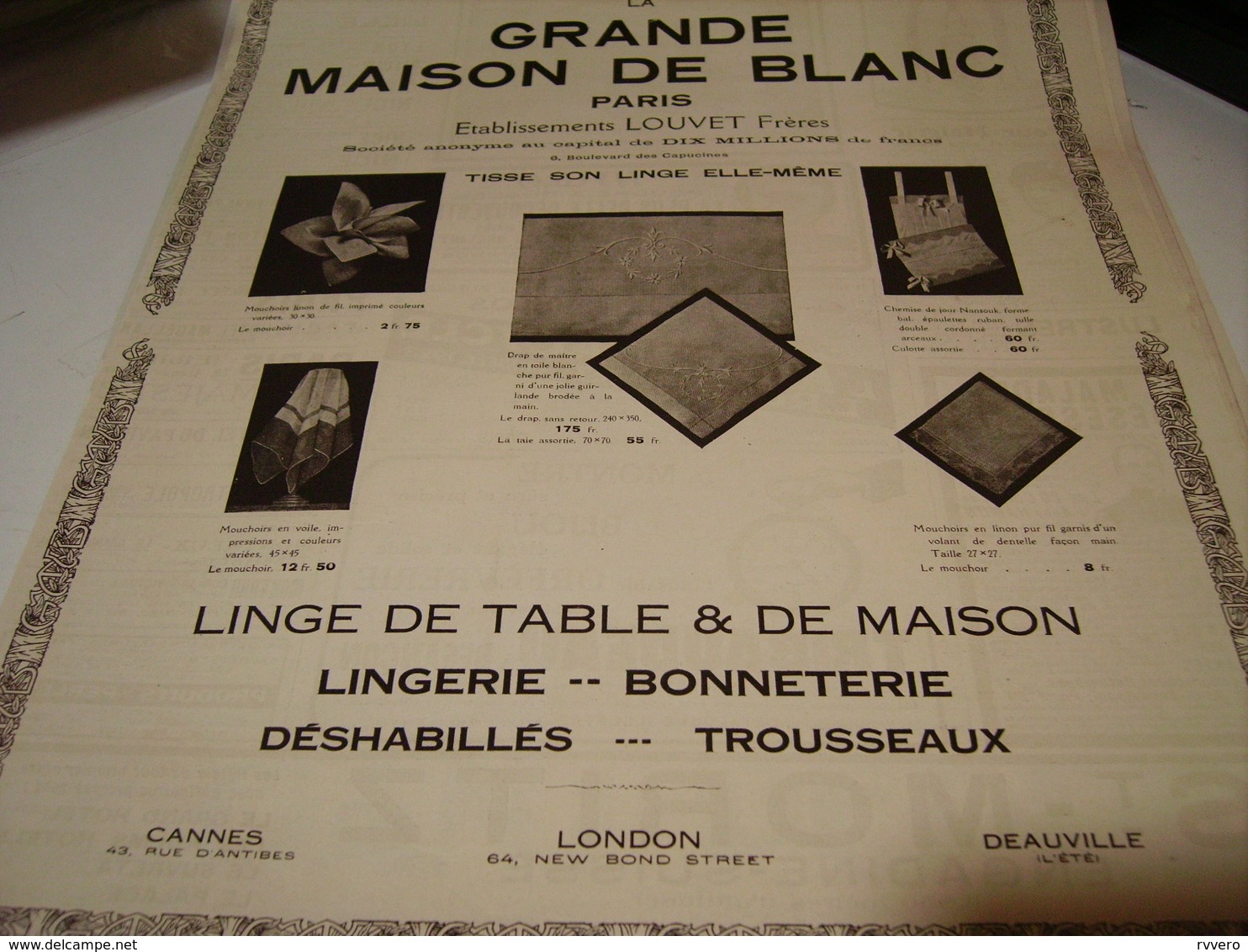 ANCIENNE PUBLICITE MAGASIN LA GRANDE MAISON 1923 - Autres & Non Classés