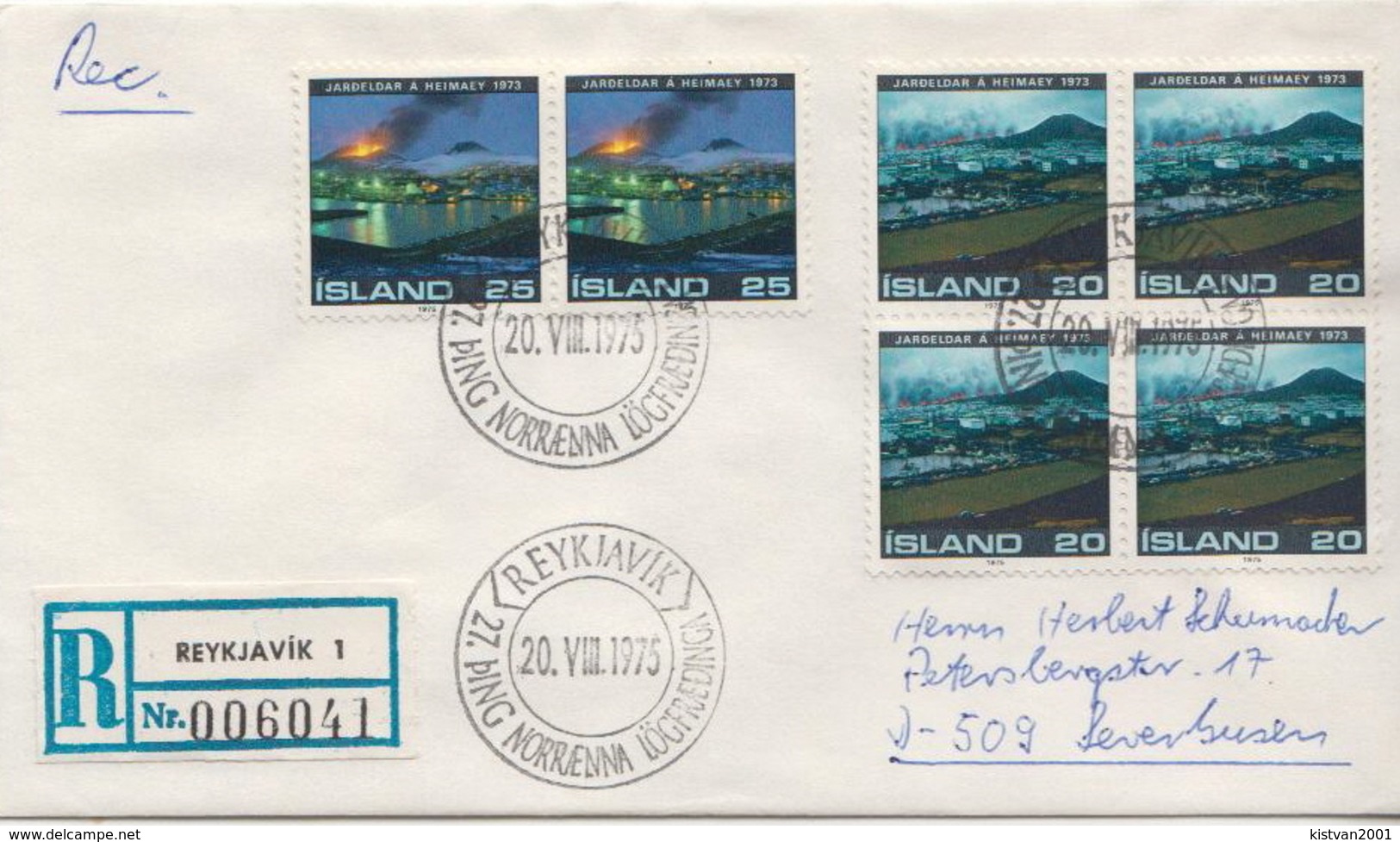 Postal History Cover: Iceland R Cover Volcanos Sets - Vulcani