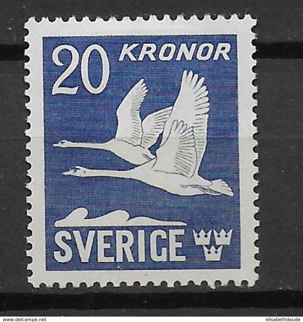 SUEDE - YVERT N° AERIEN 7 * MLH - COTE = 100 EUR. - OISEAUX - Unused Stamps