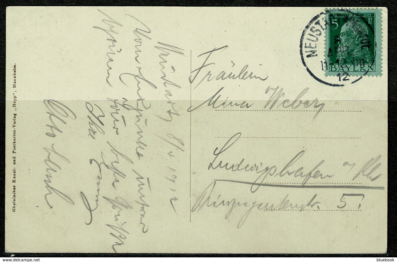 Ref 1230 - 1912 Postcard - Neustadt Bavaria Germany - Pfalzer Lied Folk Song Lyrics - Neustadt Waldnaab