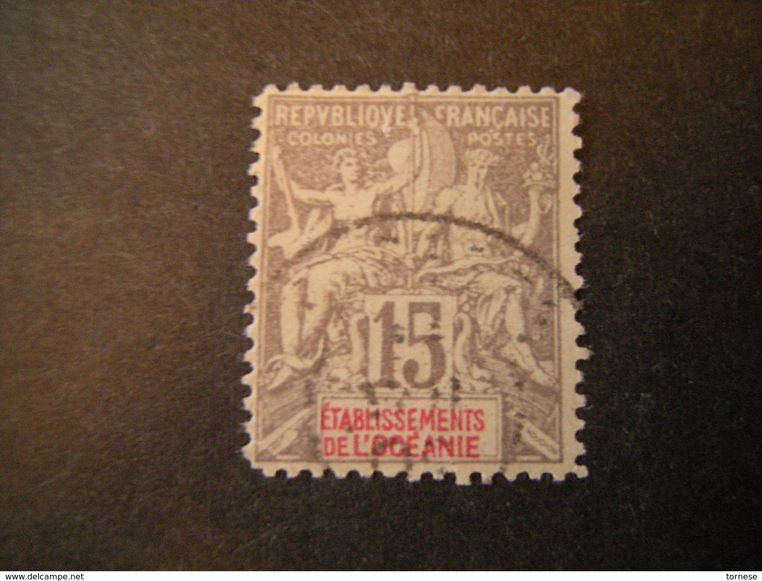 OCEANIE - 1900, Fournier Rare, Cent.15, N.16 Obl., TTB - Gebraucht