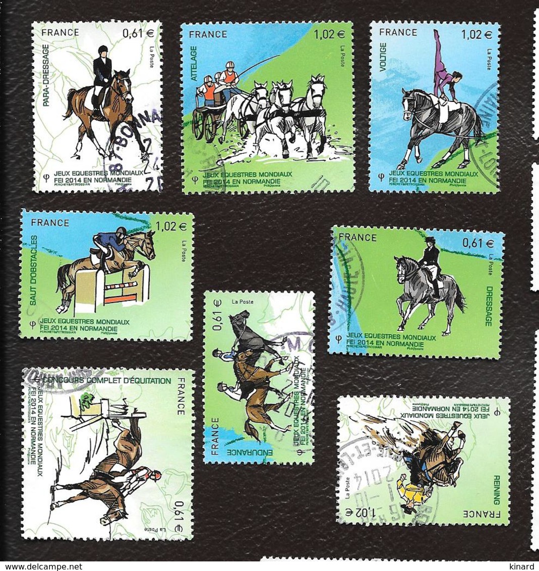 TIMBRES..JEU EQUESTRE MONDIAUX...2014.. N° 4890/4897...OBLITERATION RONDE ...TBE - Oblitérés