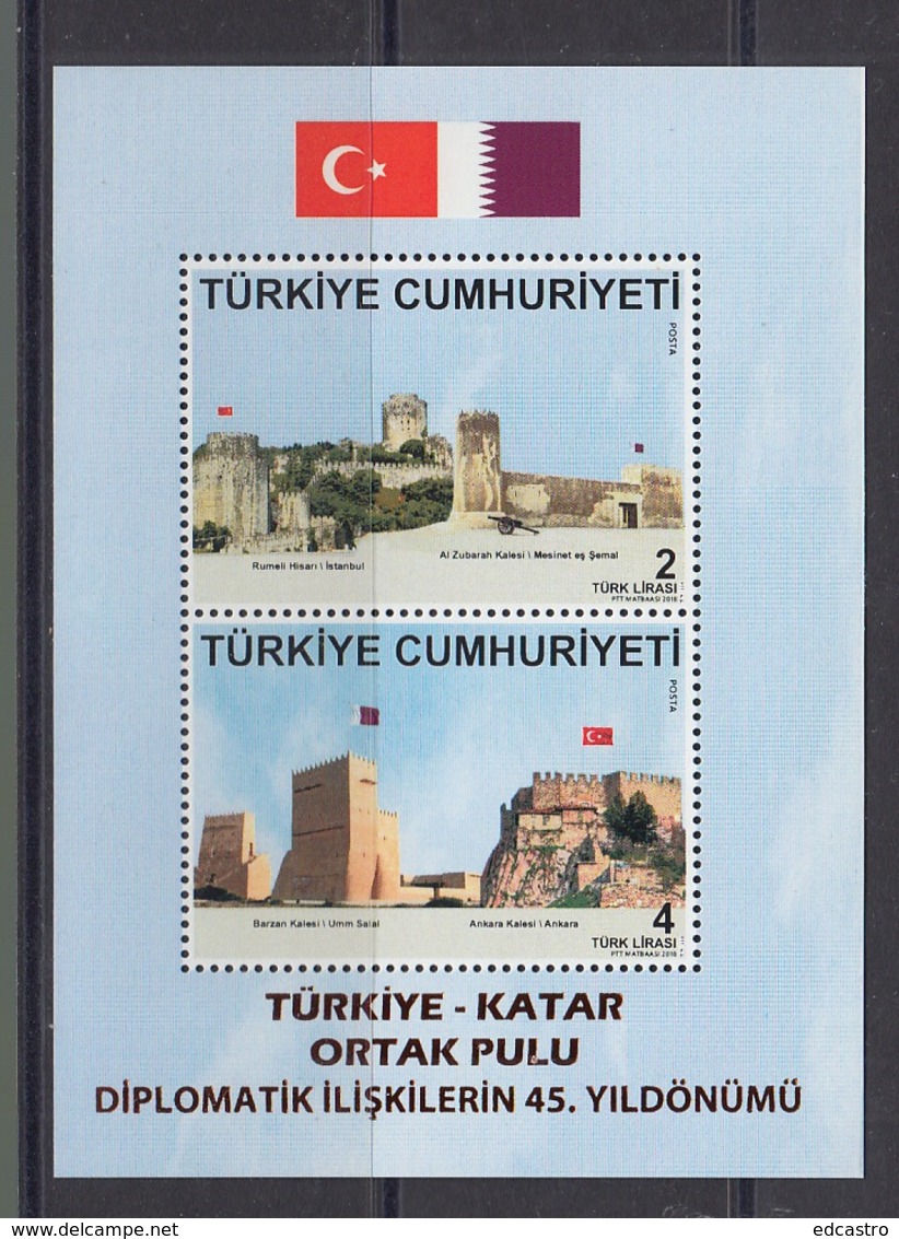 7.- TURKEY 2018 JOINT ISSUE TURKEY WITH KATAR - Emissions Communes