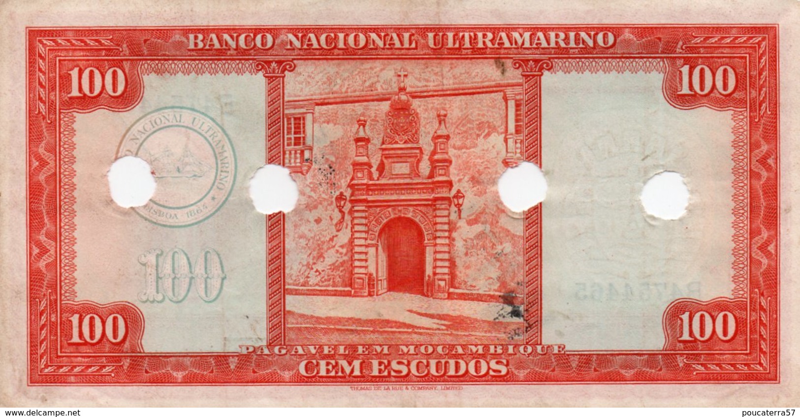 MOZAMBIQUE=1958   > CANCELED<   100  ESCUDOS    P-107    Aunc ANTONIO ENES - Mozambique