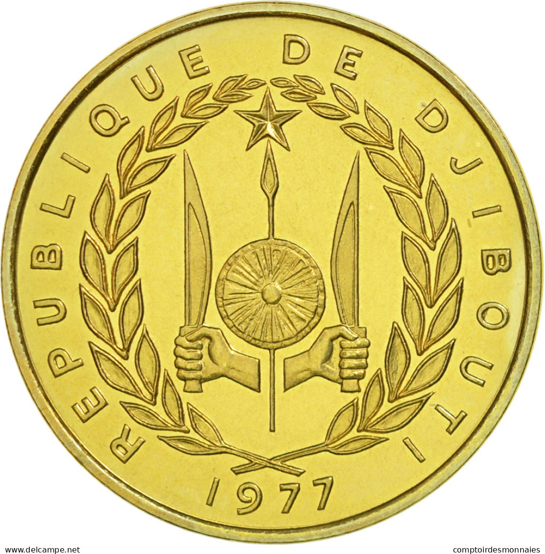 Monnaie, Djibouti, 20 Francs, 1977, Paris, ESSAI, FDC, Aluminum-Bronze, KM:E5 - Djibouti