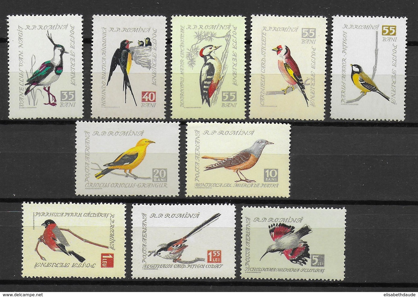 ROUMANIE - YVERT N° AERIENS 91/100 * MLH  - COTE = 17.5 EUR. - OISEAUX - Ongebruikt