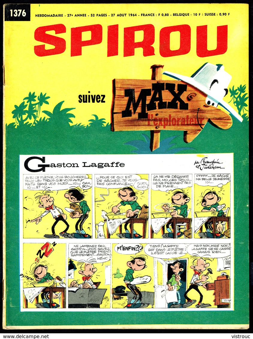 SPIROU N° 1376 -  Année 1964 - Couverture " GASTON " De FRANQUIN. - Spirou Magazine