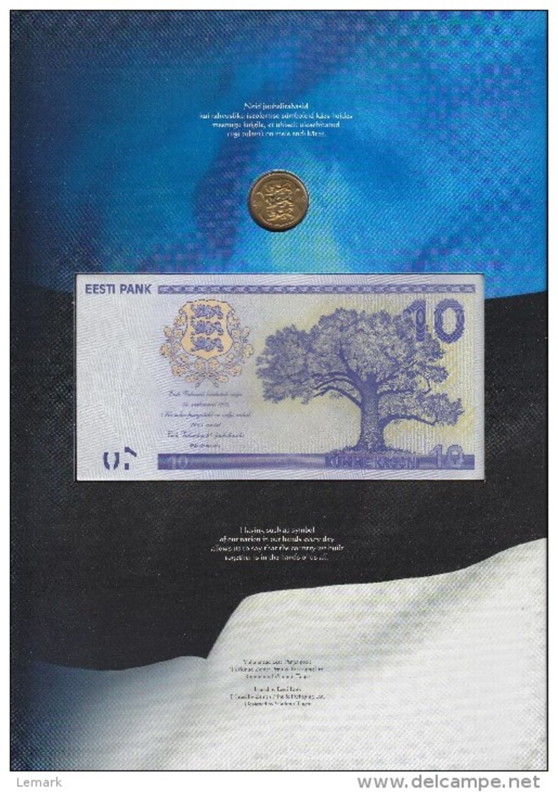 Estonia 10 Krooni  2008 P90  Commemorative "90 Years Republic" With Folder UNC - Estonie