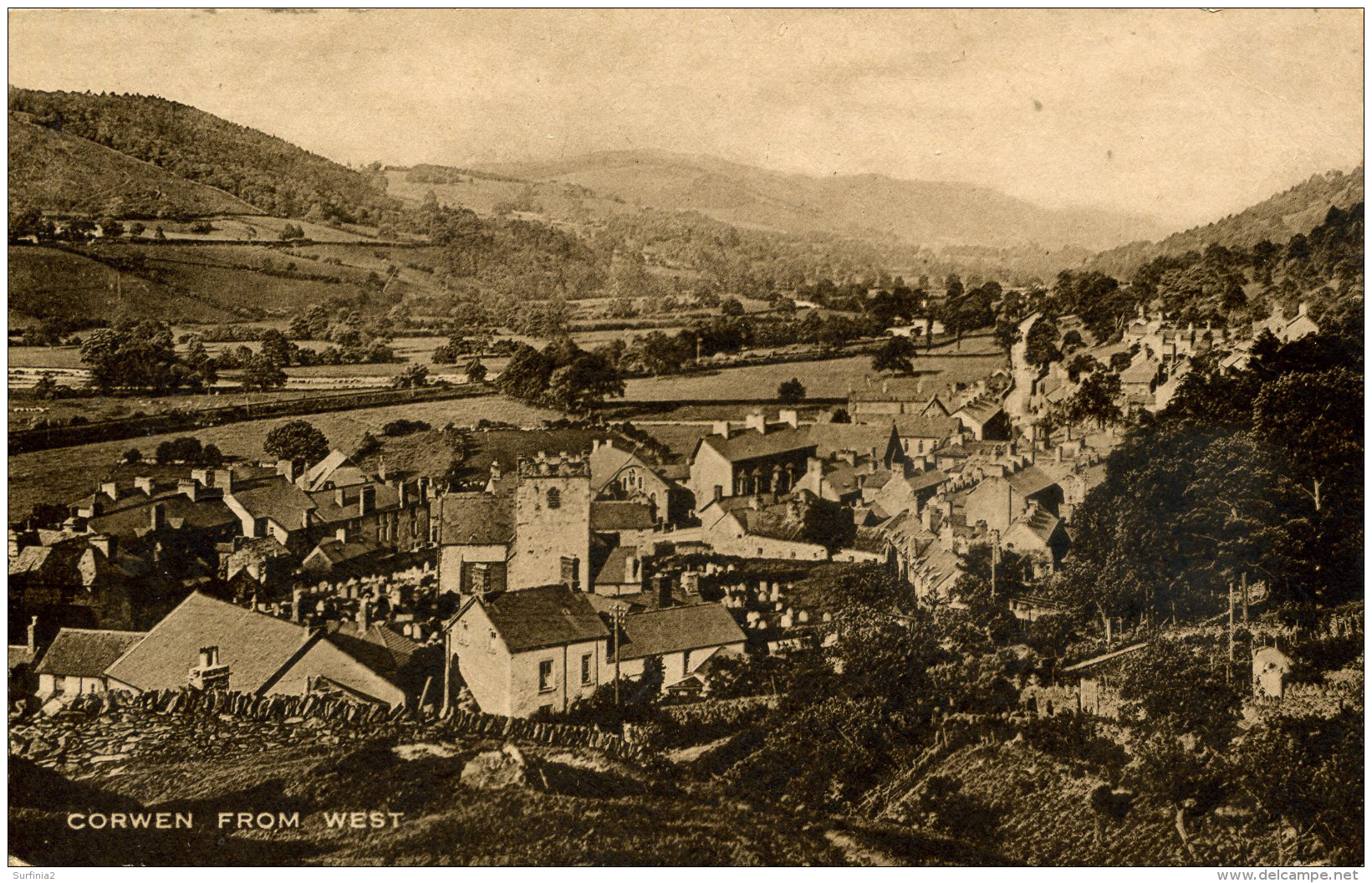 MERIONETH - CORWEN FROM WEST Gwy376 - Merionethshire