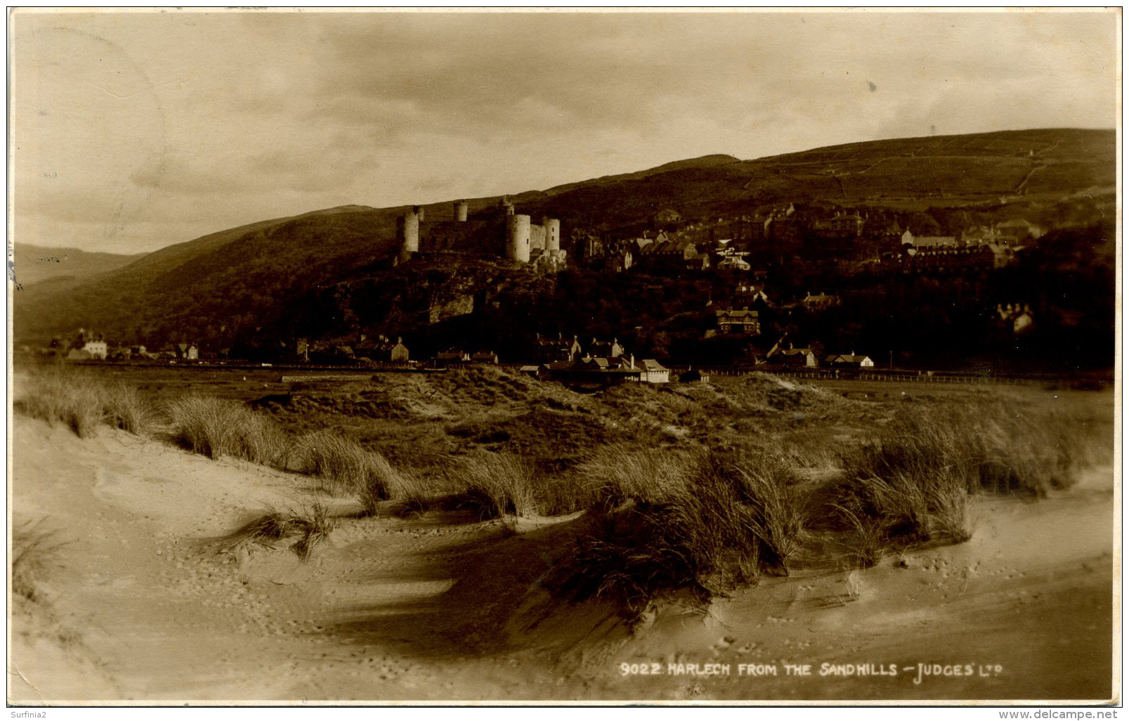 MERIONETH - HARLECH - FROM THE SANDHILLS RP  Gwy487 - Merionethshire