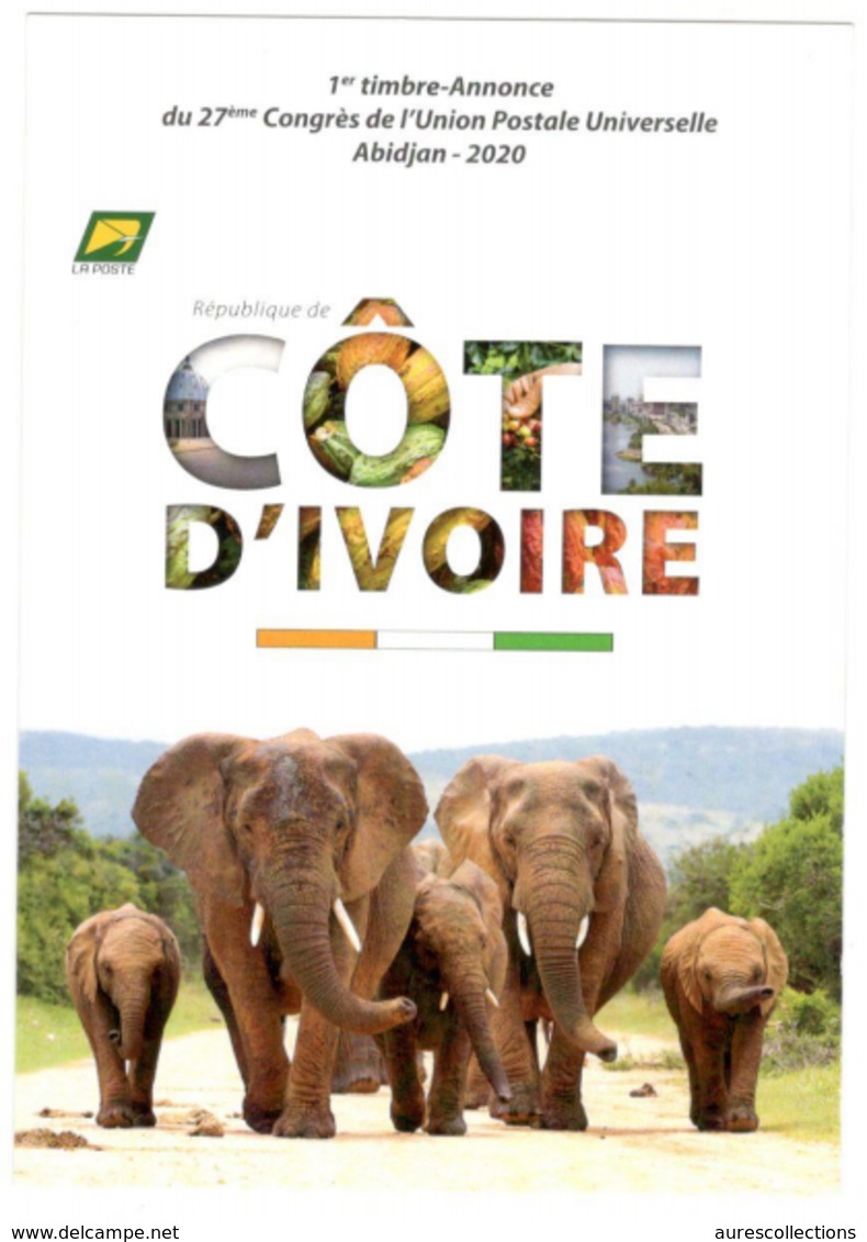 COTE D'IVOIRE IVORY COAST 2018 CARTE CARD - CONGRESS CONGRES UPU ABIDJAN 2020 - ELEPHANT ELEPHANTS - RARE - Côte-d'Ivoire