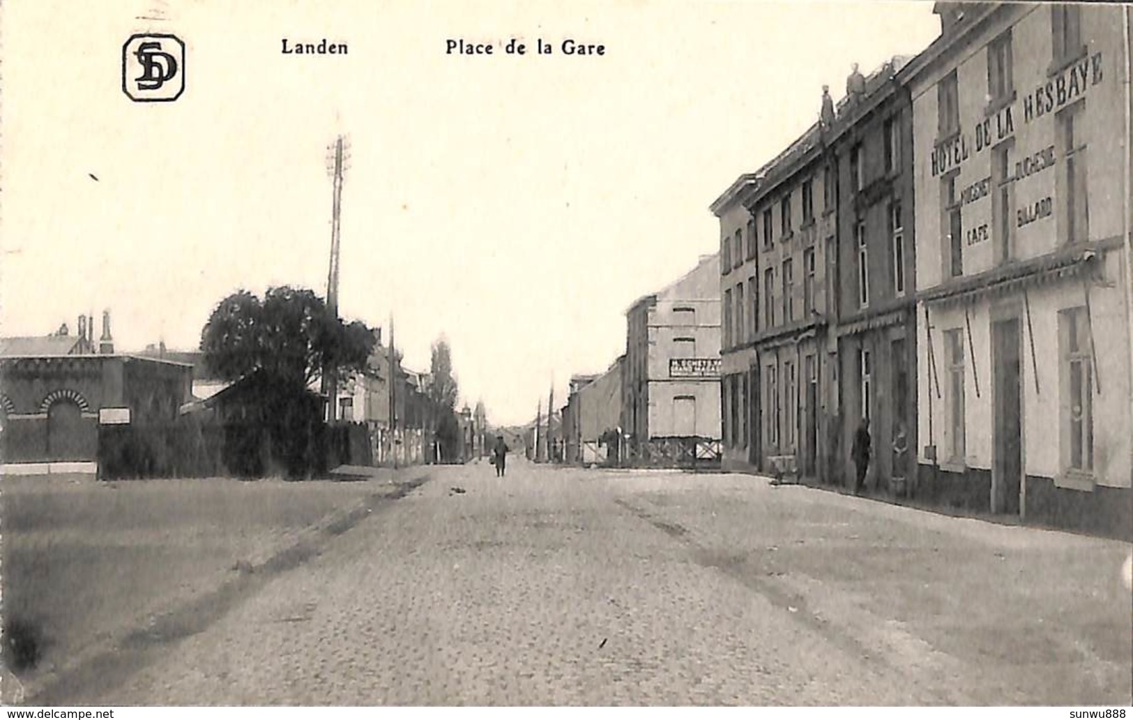 Landen - Place De La Gare (animée, Georg Stilke, Hôtel De La Hesbaye) - Landen