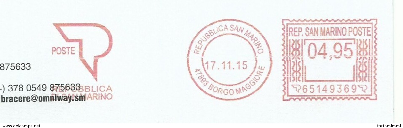 EMA FREISTEMPEL METER - Poste San Marino Complete Cover - Other & Unclassified