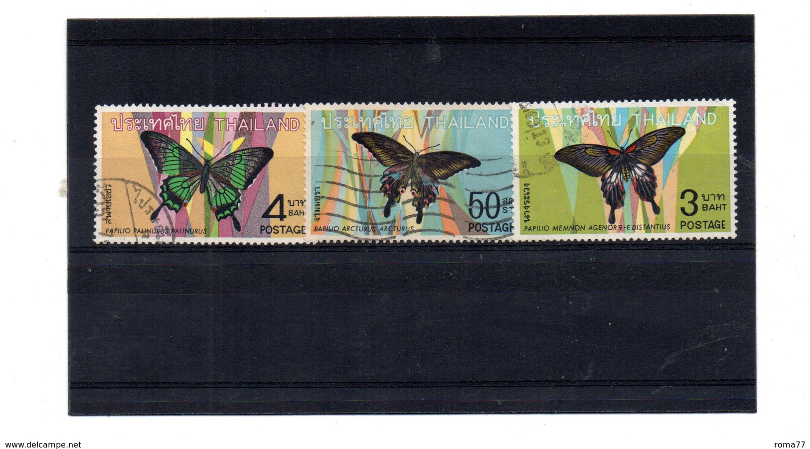 EDY 855 - THAILANDIA , 3 Valori Usati A Tema FARFALLE PAPILLON - Tailandia