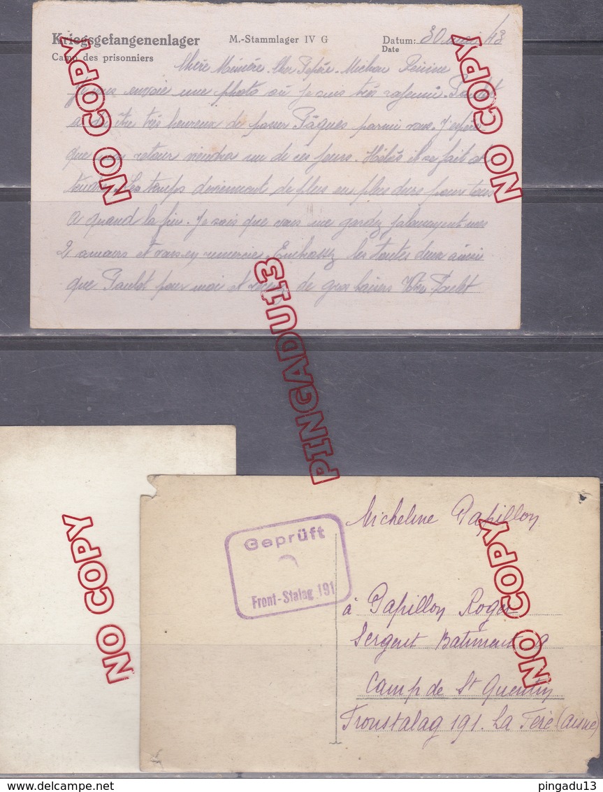 Archive prisonnier guerre Sergent Roger P. Oflag IV Elsterhorst Fête des Provinces * lettre photos Très rare Pétain