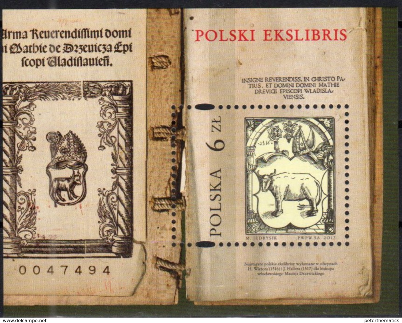 POLAND, 2018, MNH, POLISH EKSLIBRIS, BOOKS, BOOKPLATES, ANIMALS, BULLS, S/SHEET - Other & Unclassified