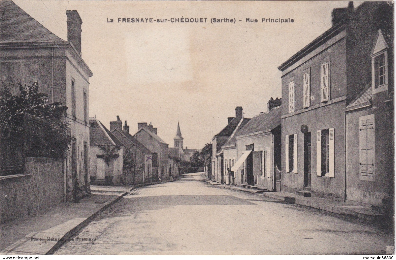 CPA Dep 72  LA FRESNAYE SUR CHEDOUET Rue Principale - La Fresnaye Sur Chédouet