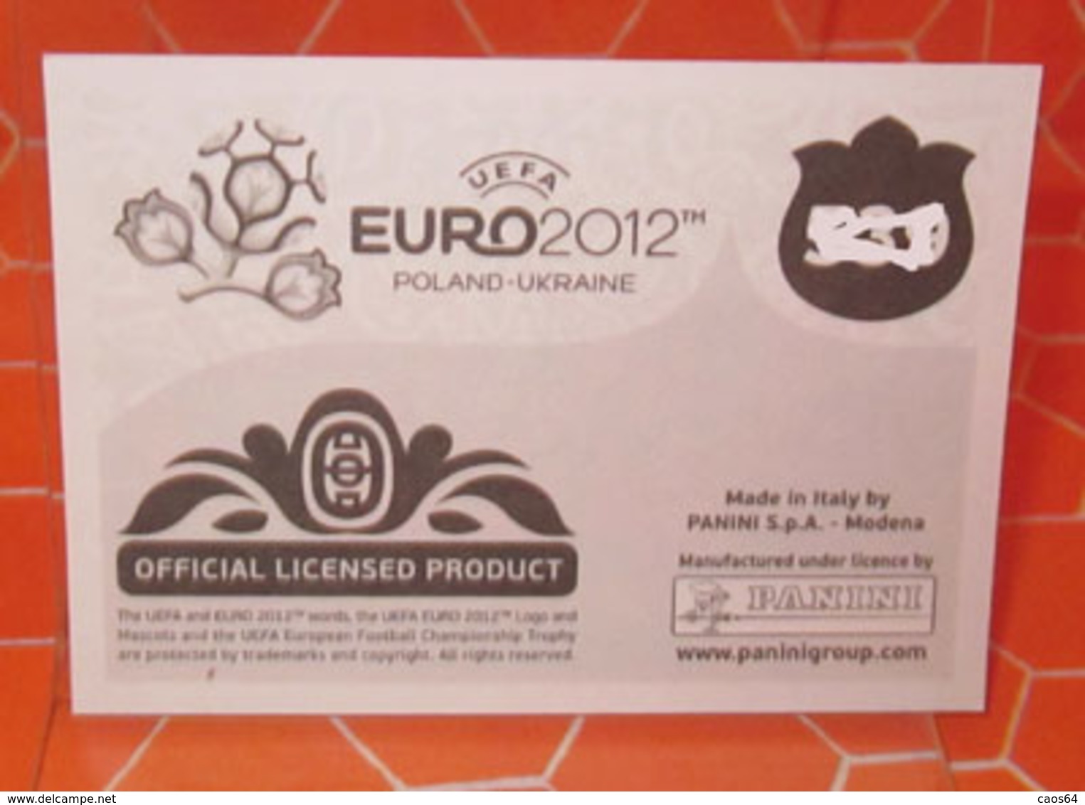 EURO2012 PANINI N. 196   STICKER NEW CON VELINA - Italian Edition