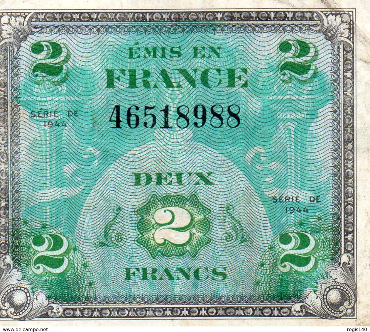 Billet Drapeau France - 2 Francs - 1944 Flag/France