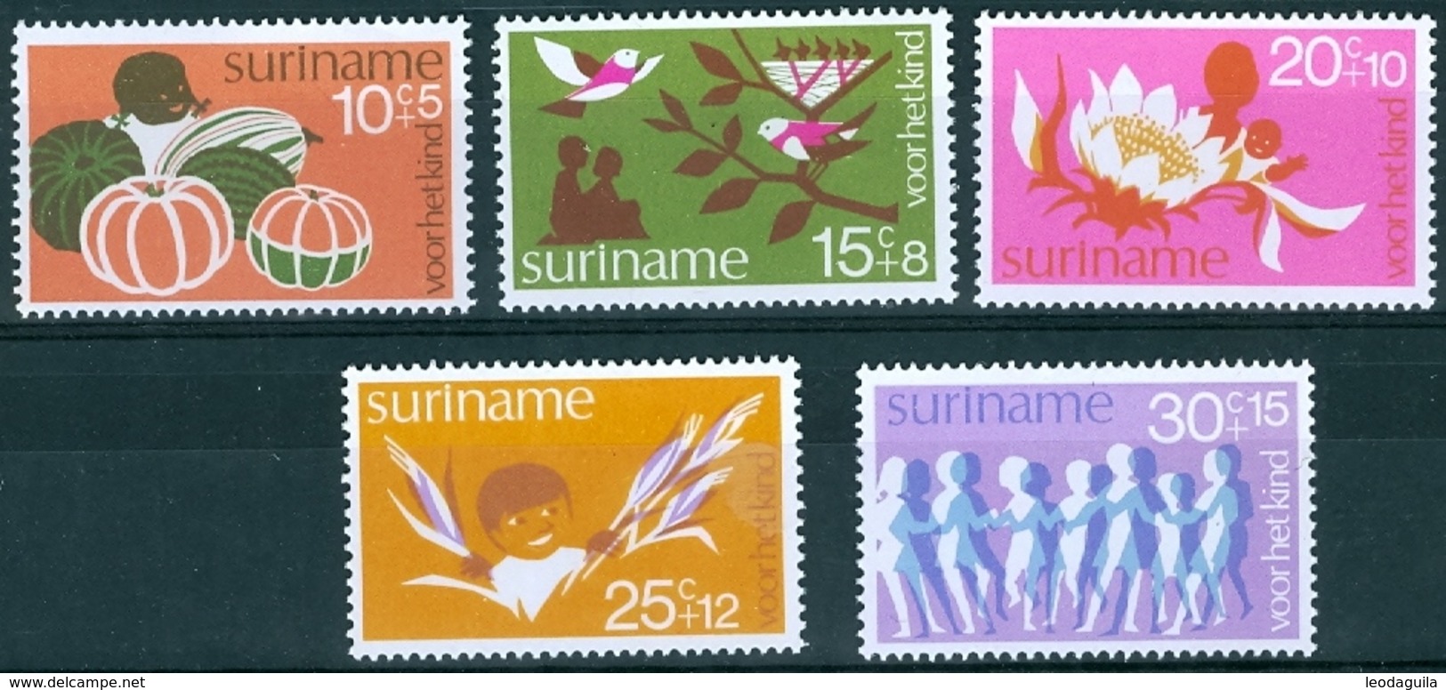 SURINAM  #B211-15    CHILD WELFARE -  5v  - 1974   MNH - Surinam