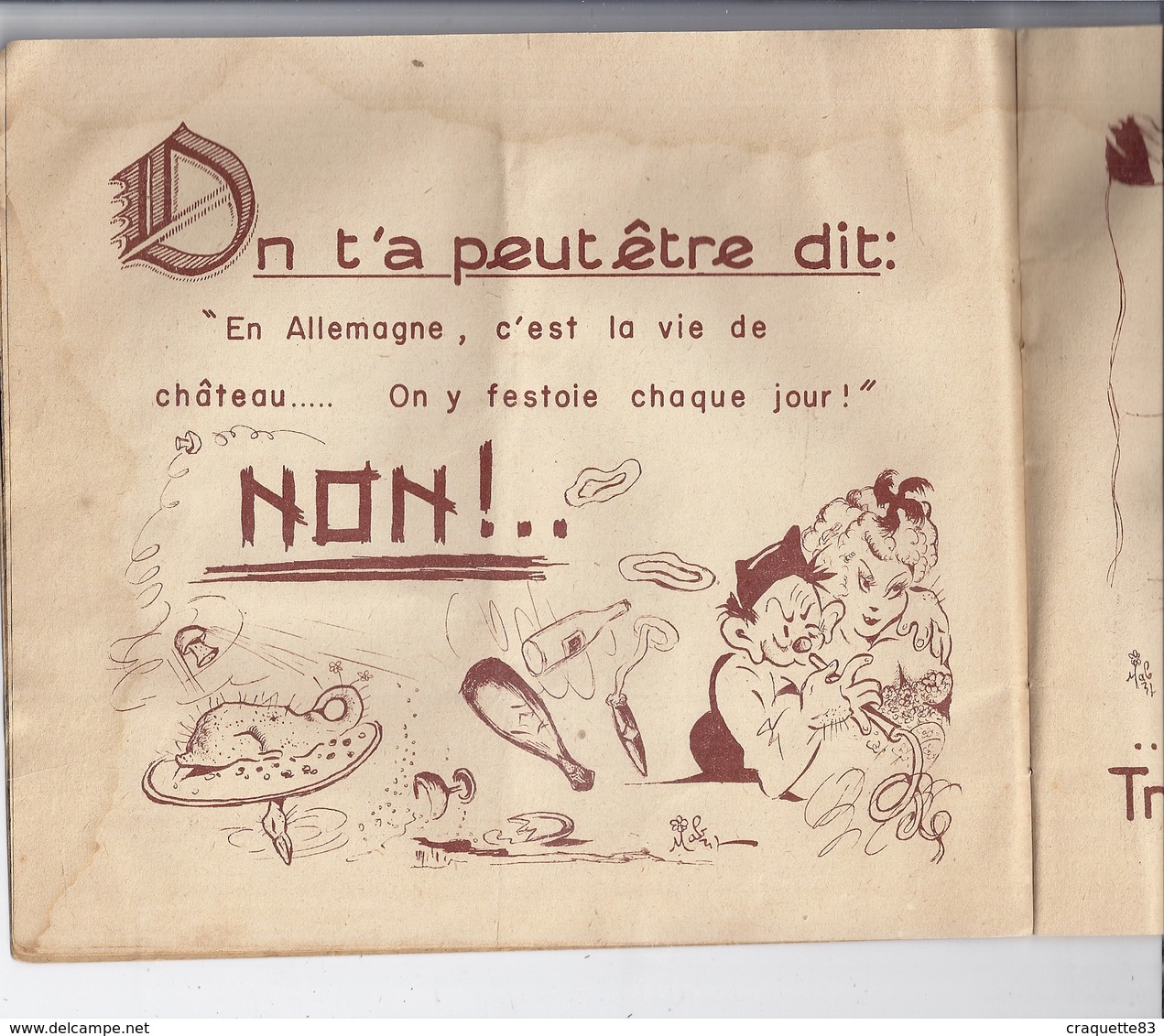 PROPAGANDE -L'ALLEMAGNE  CETTE INCONNUE.... EN OCCUPATION  DISCRETION  ILLUSTRATIONS DE MAB - - Altri & Non Classificati