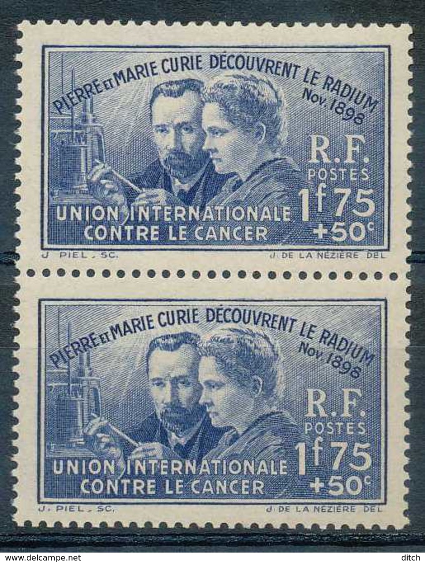 D - [59892]N° 402, Découverte Du Radium, Pierre Et Marie Curie, En Paire Verticale - Neufs