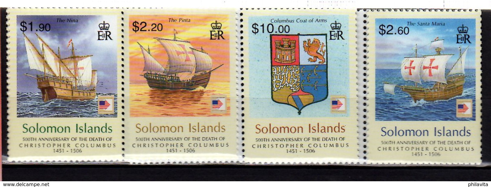 2006 Solomon Island - 500 Years Of Cr. Columbus Death -  4 V MNH** MiNr. 1300 - 1304   Ships (kk) - Salomoninseln (Salomonen 1978-...)