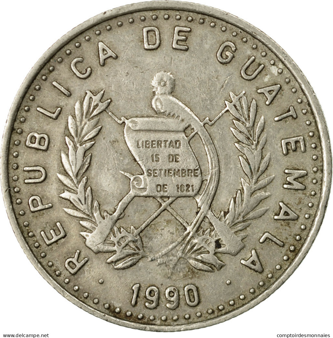 Monnaie, Guatemala, 10 Centavos, 1990, TTB, Copper-nickel, KM:277.5 - Guatemala