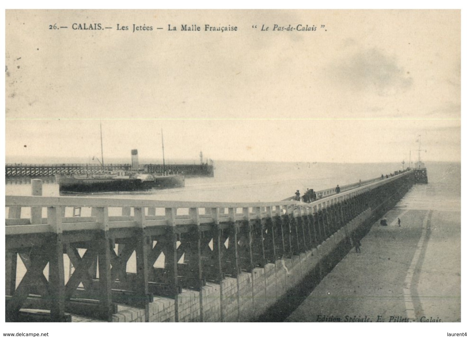 (ORL 431) Vey Old Postcard  - France - Calais Jetée Et Malle Francaise - Dampfer