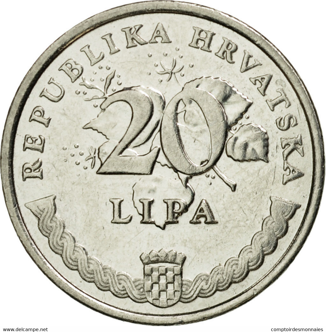 Monnaie, Croatie, 20 Lipa, 2015, TTB+, Copper-Nickel-Zinc - Croatie