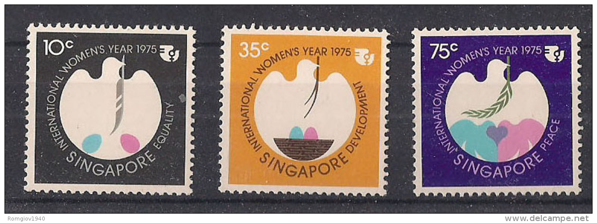 SINGAPORE 1975 ANNO INTERNAZIONALE DELLA DONNA YVERT. 239-241 MNH XF - Singapore (1959-...)