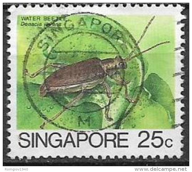 SINGAPORE  1985   SERIE ORDINARIA  INSETTI YVERT 459 USATO VF - Singapore (1959-...)