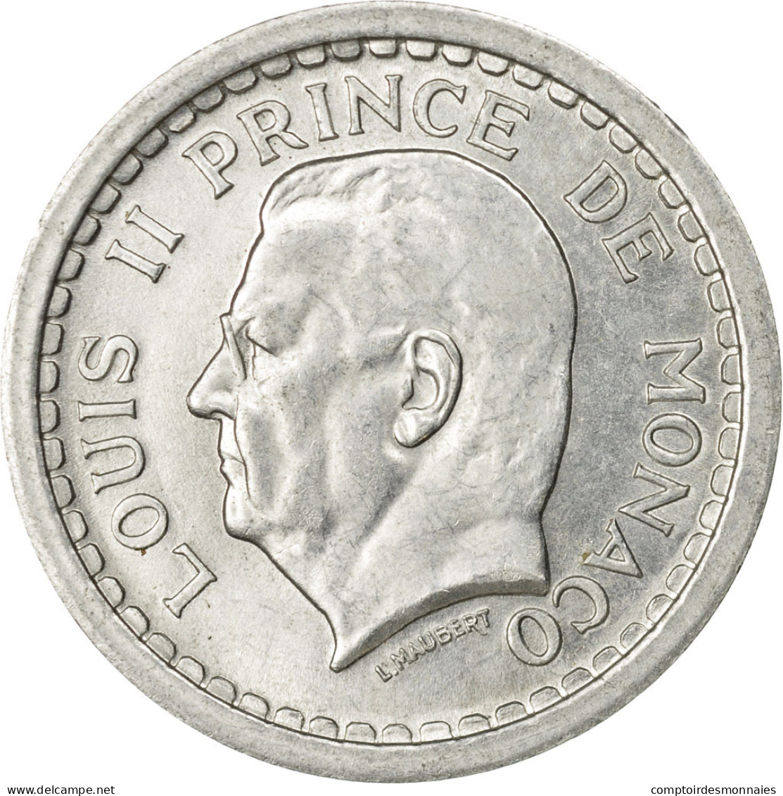 Monnaie, Monaco, Louis II, 2 Francs, Undated (1943), Poissy, SUP, Aluminium - 1922-1949 Louis II