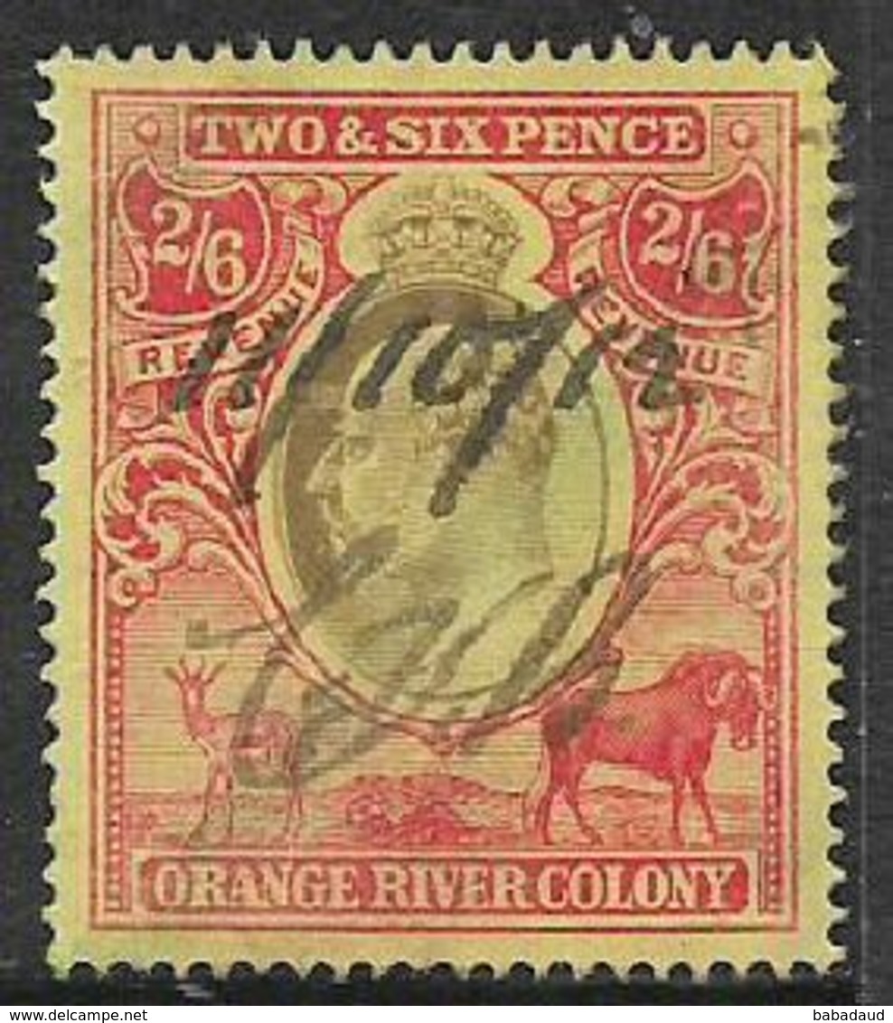 South Africa , Orange River Colony,/ EVIIR,2/6  Revenue Stamp   Used M/s 11/10/12 - Oranje-Freistaat (1868-1909)