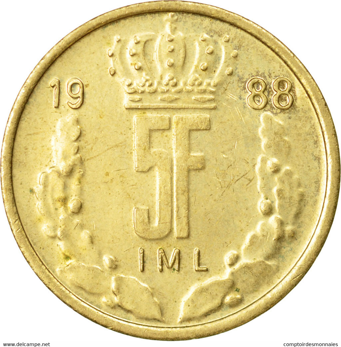 Monnaie, Luxembourg, Jean, 5 Francs, 1988, TTB, Aluminum-Bronze, KM:60.2 - Luxembourg