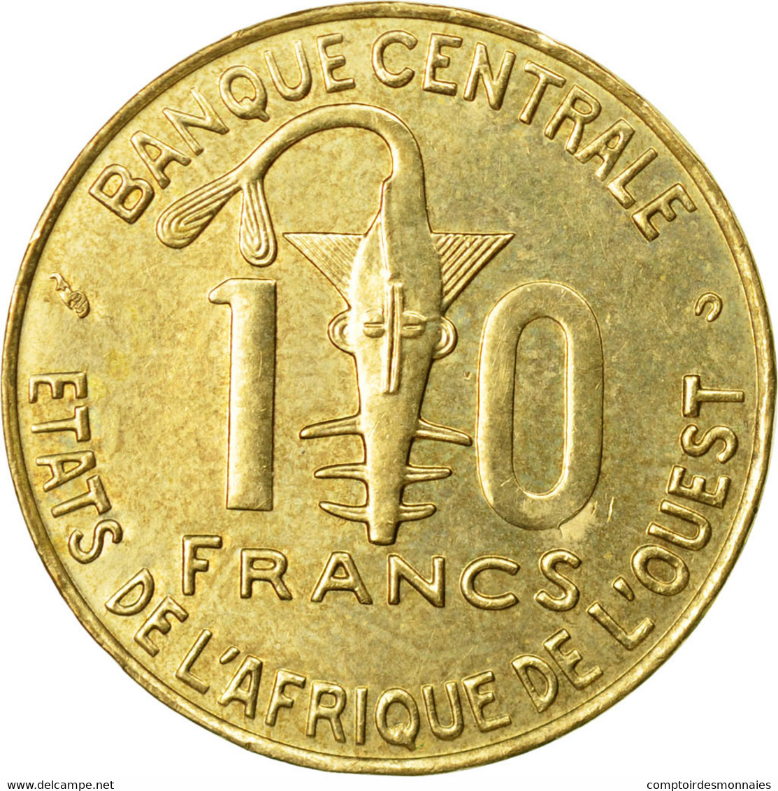 Monnaie, West African States, 10 Francs, 2002, Paris, TTB, Aluminum-Bronze - Côte-d'Ivoire