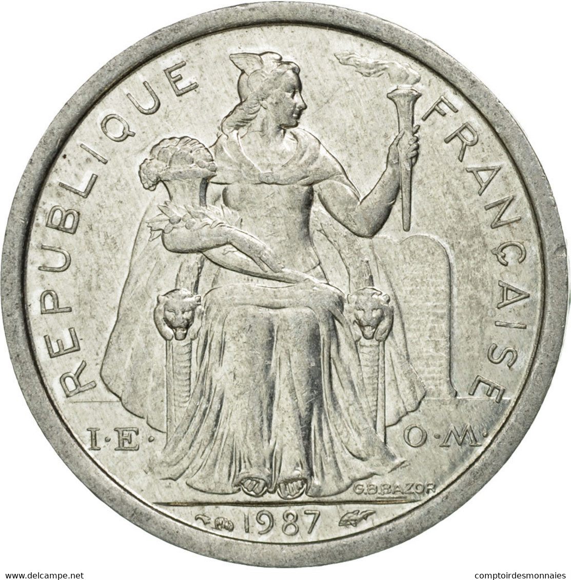 Monnaie, French Polynesia, Franc, 1987, Paris, SUP, Aluminium, KM:11 - Polynésie Française