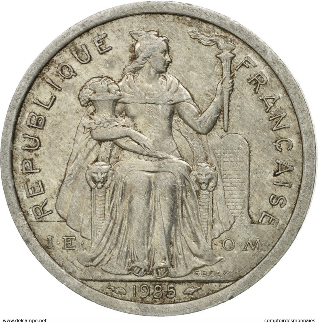 Monnaie, French Polynesia, 2 Francs, 1985, Paris, TB, Aluminium, KM:10 - Polynésie Française