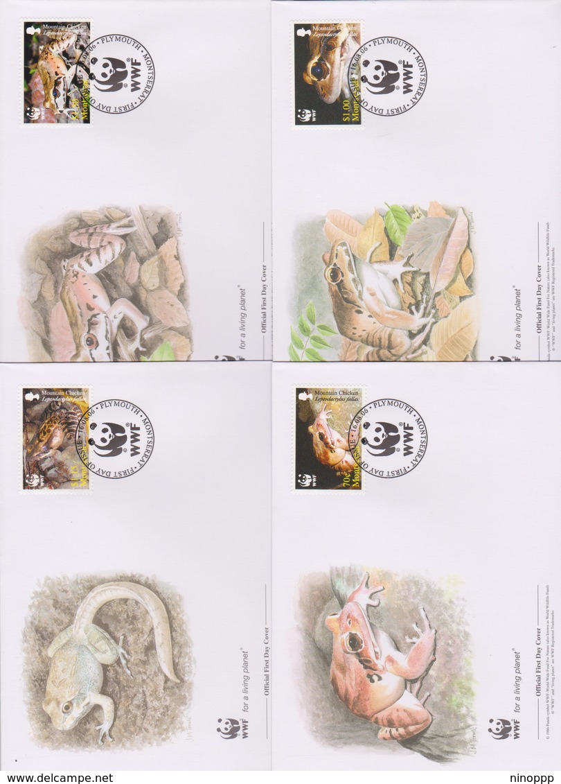 World Wide Fund For Nature 2006 Montserrat -Dolphins ,Set 4 Official First Day Covers - FDC