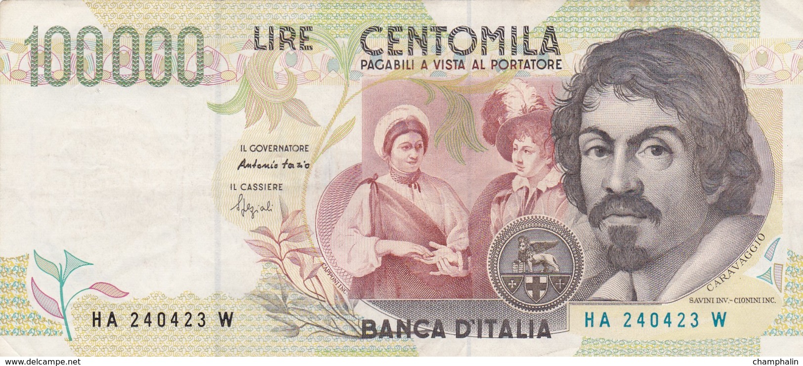 Italie - Billet De 100000 Lire - Caravaggio - 6 Mai 1994 - 100000 Lire