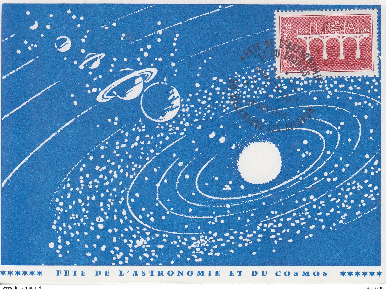 Carte  FRANCE  Fête  De  L' Astronomie  Et  Du  Cosmos   VILLENEUVE  LES  AVIGNON   1984 - Astronomie