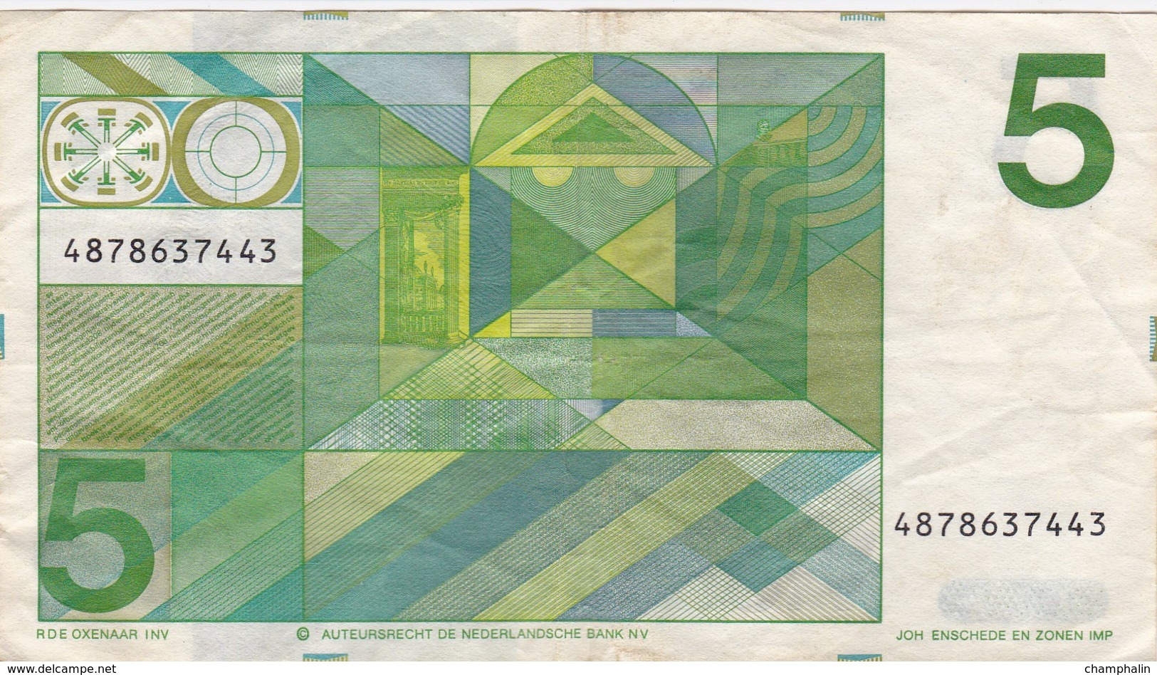 Pays-Bas - Billet De 5 Gulden - 28 Mars 1973 - J. Van Den Vondel - 5 Florín Holandés (gulden)