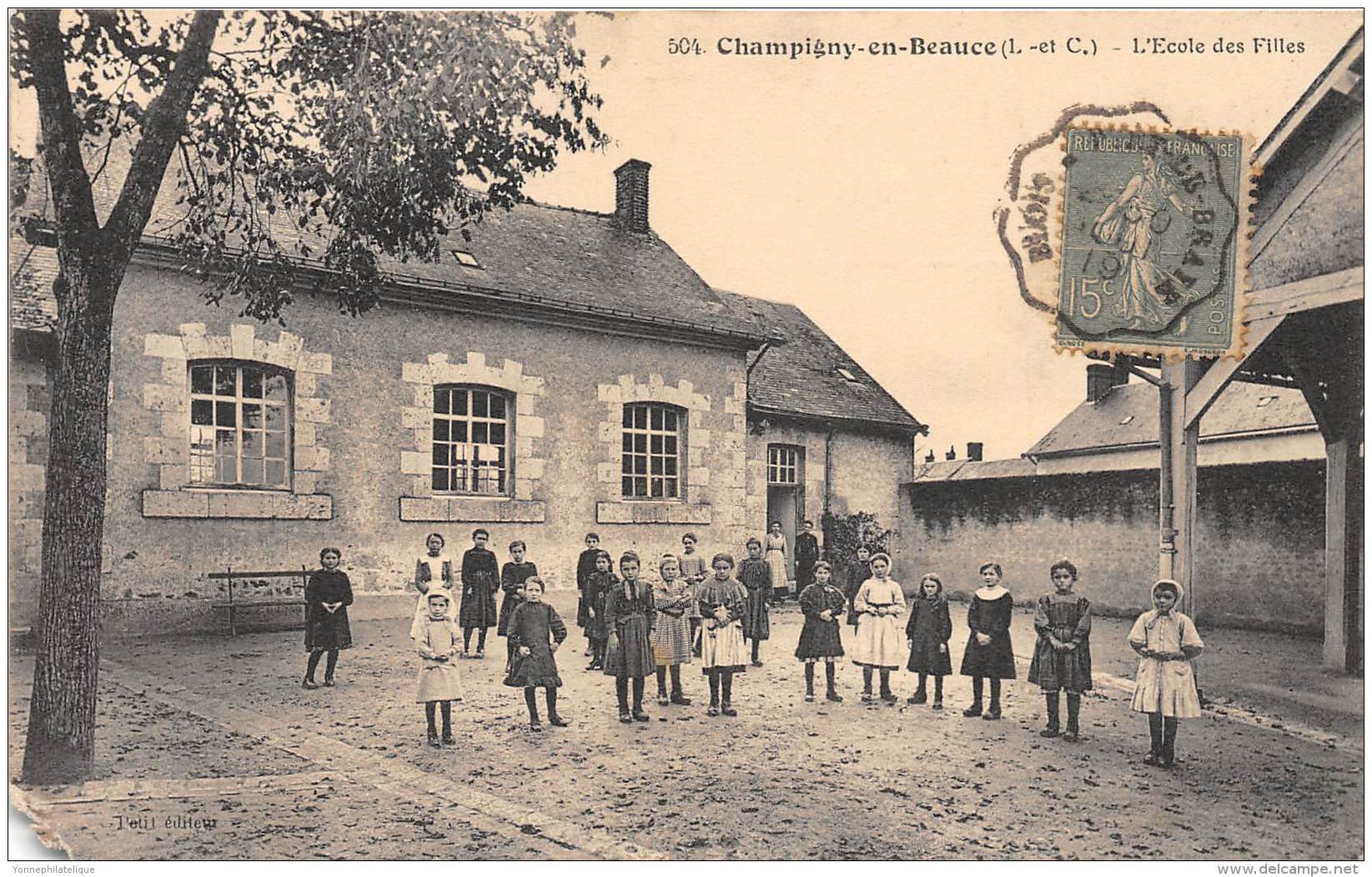 41 - LOIR ET CHER / Champigny En Beauce - 411046 - L'école Des Filles - Beau Cliché Animé - Défaut - état - Autres & Non Classés