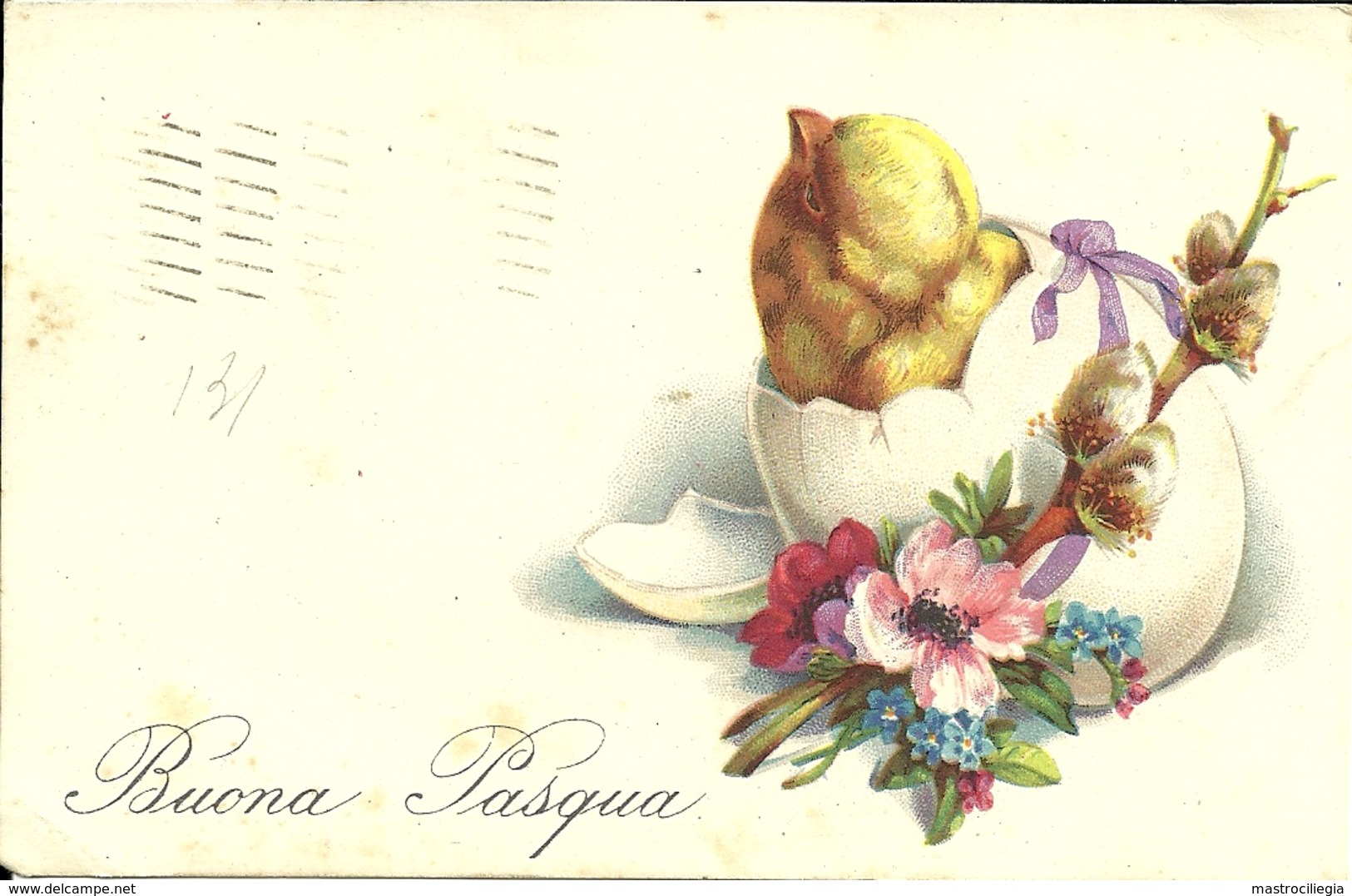 BUONA PASQUA   Pulcino Schiude L'uovo  Ramoscello - Pasqua
