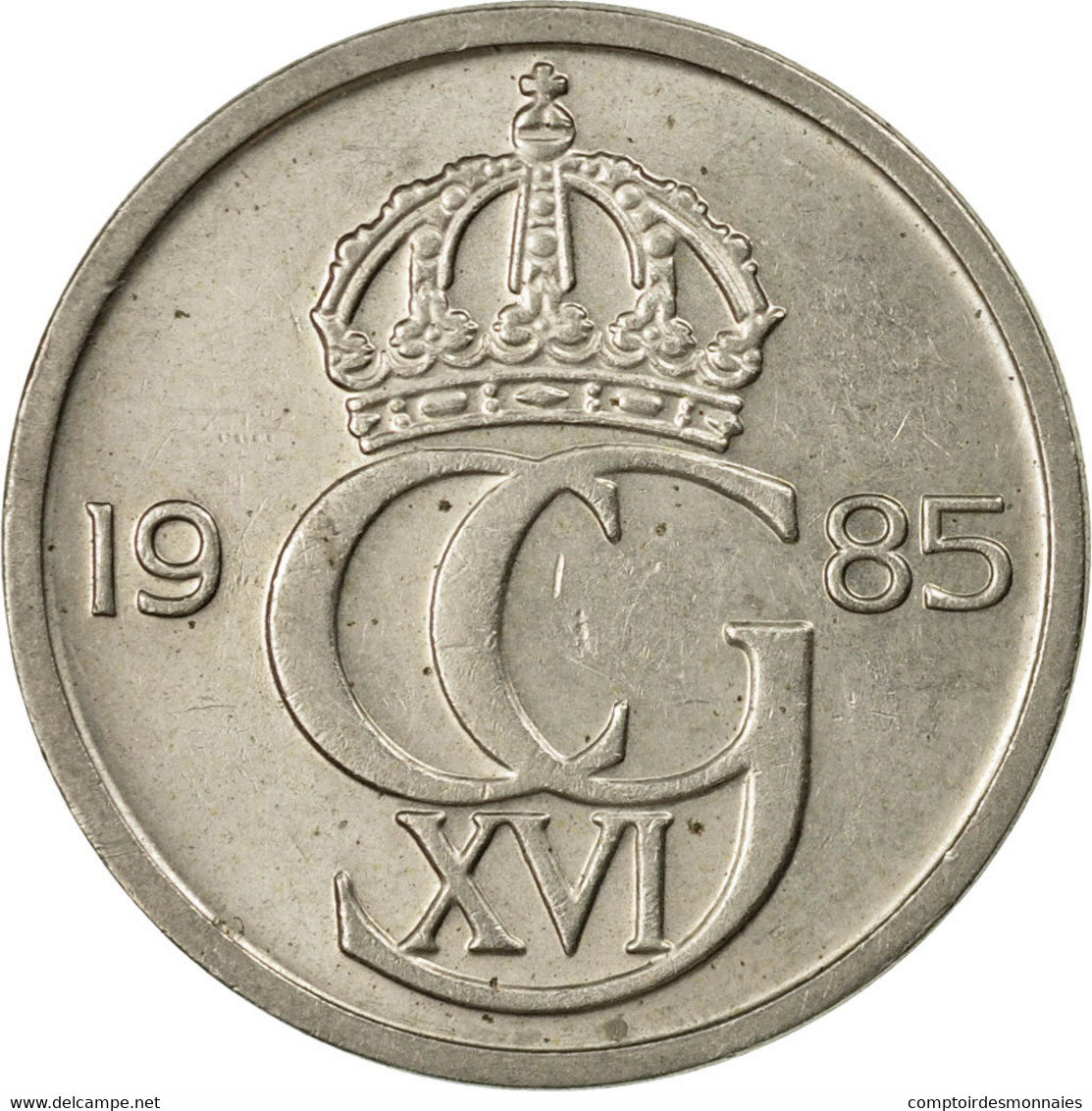 Monnaie, Suède, Carl XVI Gustaf, 50 Öre, 1985, TTB+, Copper-nickel, KM:855 - Suède